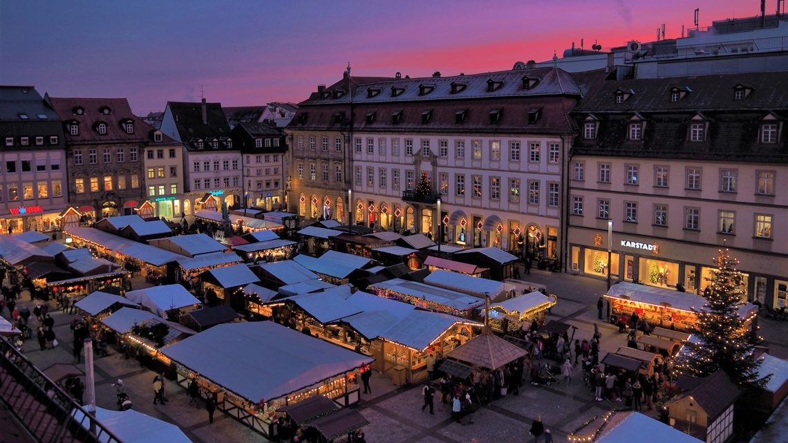 Soll 2021 wieder stattfinden: der Bamberger Weihnachtsmarkt auf dem Maxplatz. Archivbild: Pressestelle/Steffen Schützwohl