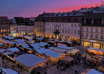 Soll 2021 wieder stattfinden: der Bamberger Weihnachtsmarkt auf dem Maxplatz. Archivbild: Pressestelle/Steffen Schützwohl