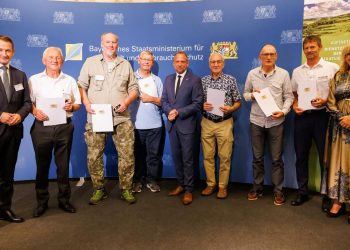 Fünf ehrenamtliche Naturschutzwächter des Landkreises Bamberg wurden jetzt vom Umweltministerium ausgezeichnet. Quelle: Bayerisches Staatsministerium für Umwelt und Verbraucherschutz