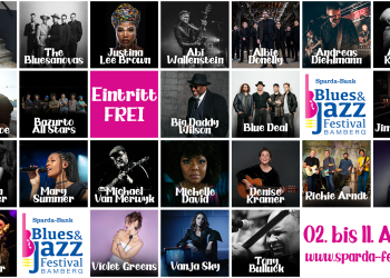 Best Of Blues und Jazz - Europas größtes eintrittsfreies Open-Air Blues- und
Jazzfestival startet am 2.8. in Bamberg, Quelle: Stadtmarketing Bamberg