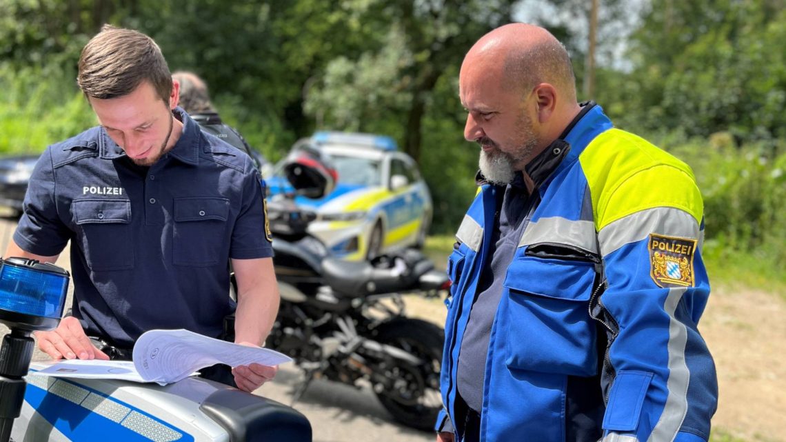 Die Bayerische Polizei - Motorradkontrollen am „Würgauer Berg", Quelle: polizei.bayern.de