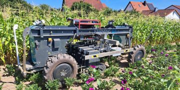 Hackroboter „-'Farming GT' im Praxistest in Frensdorf, Quelle: LWG Bayern