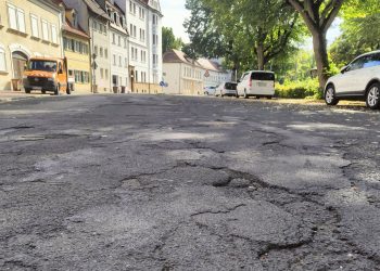 Die Weide erhält zwischen Pfeuferstraße und Mußstraße eine neue Straßendecke, Quelle: Stadt Bamberg, Sebastian Martin