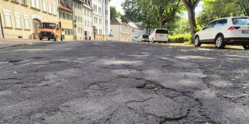 Die Weide erhält zwischen Pfeuferstraße und Mußstraße eine neue Straßendecke, Quelle: Stadt Bamberg, Sebastian Martin