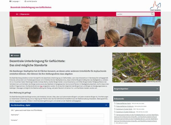 Bürgerbeteiligung in Bamberg: Dezentralisierte Unterbringung von Geflüchteten 1