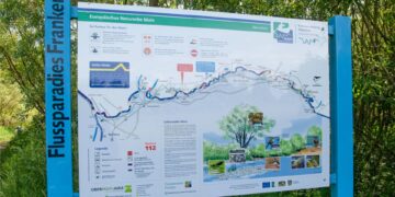 Infotafel des Kanuwandersweges Obermain. Quelle: Flussparadies Franken