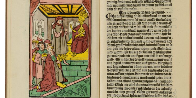 Faksimile des um 1463 in Bamberg von Albrecht
Pfister gedruckten 'Ackermann von Böhmen'. Quelle: Staatsbibliothek Bamberg, Gerald Raab