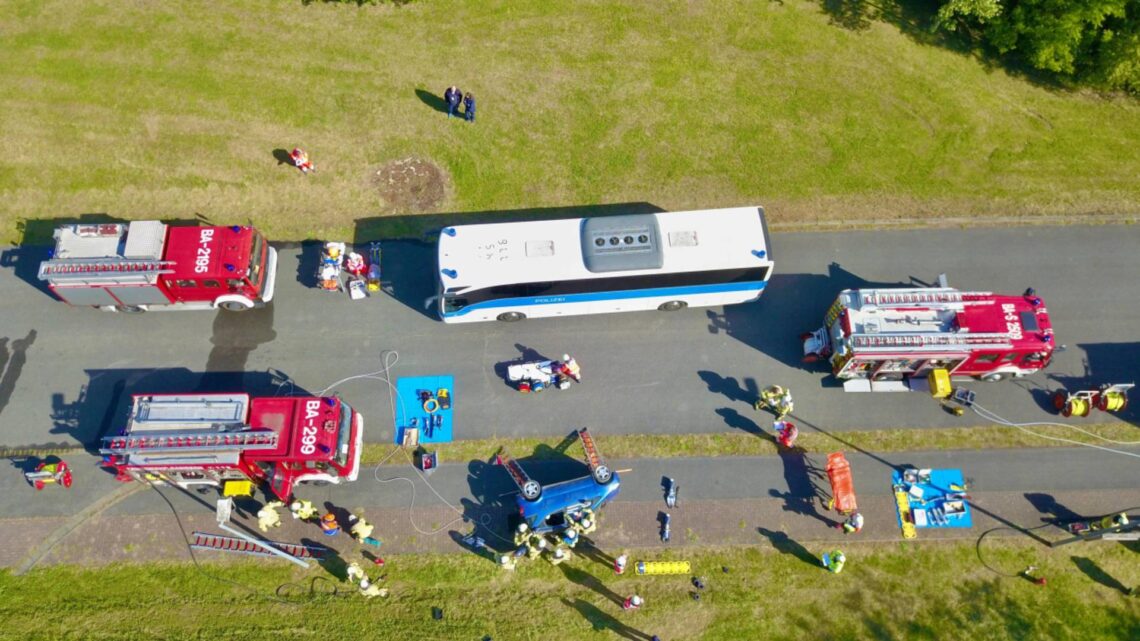 Luftbild der Einsatzübung am 24.05. Quelle: Feuerwehr Bamberg