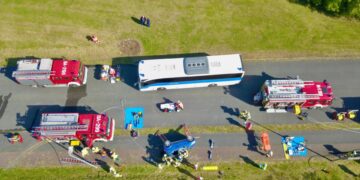Luftbild der Einsatzübung am 24.05. Quelle: Feuerwehr Bamberg
