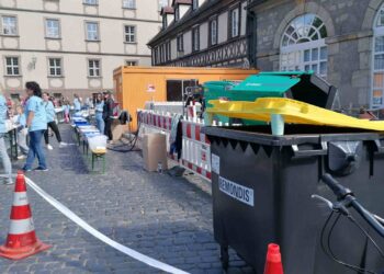 Die Becher beim Weltkulturerbelauf wurden
gesammelt und dem Recycling zugeführt. Quelle: Jutta Neuner, Klima- und Umweltamt