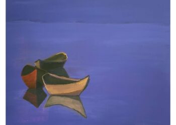 Kunst im Mittelpunkt auf der Giechburg im Lkr. Bamberg 14 Nächtlicher See von Ruth Rautenberg. Quelle: Ruth Rautenberg