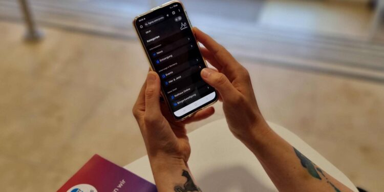 Entwurf der Bamberg-App zeigt verschiedene
Funktionen. Quelle: Smart City Bamberg