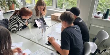 Schülerinnen und Schüler der Mittelschule Baunach überlegen Energiequellen für ihre klimafreundliche Stadt der Zukunft. Quelle: Universität Bamberg, Tanja Zacher