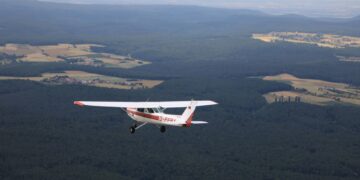 In engen Kreisen überfliegen die Piloten für die Luftbeobachtung
das Gebiet. Quelle: Stadt Bamberg, Rebecca Ammon