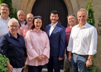 v.l.n.r.: Roland Uch (Burgbaumeister), Anne Rudel (3. Vorsitzende), Hans Bengel (Bau- und Technikspezialist), Oliver Lippel (Burgwart), Elif Weitzenfelder (Geschäftsführerin), Peter Neller (1. Vorsitzender), Günter Höly (Schatzmeister), Dr. Michael Fiedeldey (2. Vorsitzender); es fehlt Paul Einwag (Burgbaumeister a. D.). Quelle: Altenburgverein