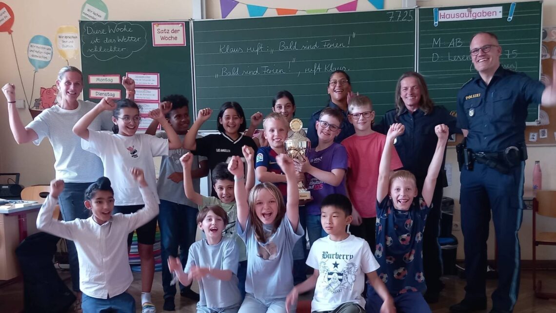 Gewinner der Radfahrausbildung im Schuljahr 2024/2025. Quelle: Polizeiinspektion Bamberg-Stadt