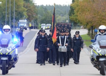 Anmarsch der Vereidigungsformation. Quelle: Bundespolizeiaus- und -fortbildungszentrum Bamberg