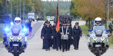 Anmarsch der Vereidigungsformation. Quelle: Bundespolizeiaus- und -fortbildungszentrum Bamberg