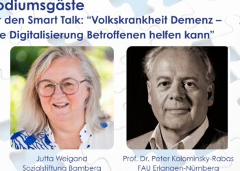 Smart Talk in Bamberg: Digitale Hilfe bei Demenzerkrankung 12 Podium des Smart Talks: Jutta Weigand und Prof. Dr.
Peter Kolominsky-Rabas. Quelle: Smart City Bamberg