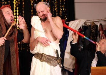 Valentin Bartzsch, Patrick L. Schmitz und Franz Tröger in 'Der Messias'. Quelle: Werner Lorenz