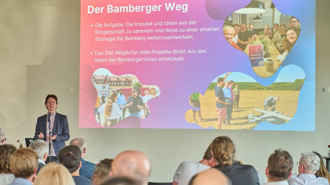 Bei der Meilensteinfeier im Mai 2023 wurde der Start
der Umsetzungsphase gefeiert. Seitdem ist viel passiert, der aktuelle
Stadtratsbeschluss war ein weiterer Meilenstein! Quelle: Stadtarchiv Bamberg, Melina Knobloch