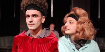 Frischs 'Andorra' eindrucksvoll auf Bambergs TiG-Bühne 12 Martin Habermeyer als Andri und Juliane Ulmer als Barblin in Max Frisch 'Andorra' des TiG. Quelle: Werner Lorenz