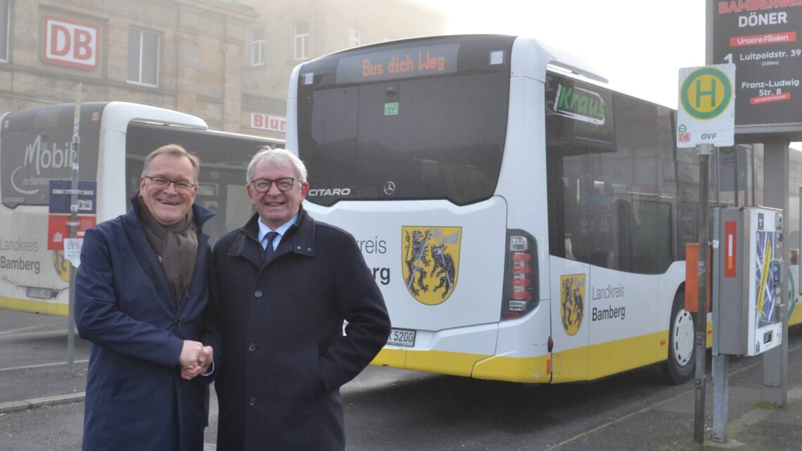 Neues ÖPNV-Konzept: Stadt und Landkreis Bamberg ziehen an einem Strang 10 Landrat Johann Kalb und Oberbürgermeister Andreas Starke gehen von einem deutlich attraktiveren und effizienteren ÖPNV aus. (Foto: Pressestelle Landratsamt Bamberg)