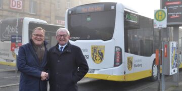 Neues ÖPNV-Konzept: Stadt und Landkreis Bamberg ziehen an einem Strang 12 Landrat Johann Kalb und Oberbürgermeister Andreas Starke gehen von einem deutlich attraktiveren und effizienteren ÖPNV aus. (Foto: Pressestelle Landratsamt Bamberg)