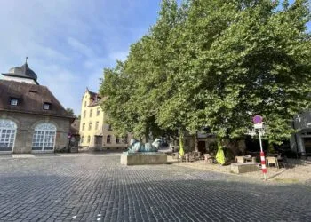 Bamberg plant blau-grünes Klimaband für die Innenstadt 17 Für mehr Grün, mehr Wasser und mehr Schatten soll
das Projekt 'Lebensader Innenstadt' unter anderem
am Heumarkt sorgen. Quelle: Stadt Bamberg, Anna Lienhard