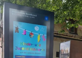 Kultur auf den BamBoards: Mehr Sichtbarkeit für Bambergs Kulturszene 18 Veranstaltungsplakate im BamBoard am Kranen. Quelle: Smart City Bamberg