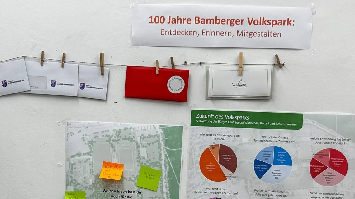 Beim Tag des offenen Denkmals wurden im
Bürgerlabor die Ergebnisse der Bürgerbeteiligung zum Volkspark
vorgestellt. Quelle: Stadt Bamberg, Ronald Rinklef